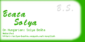 beata solya business card