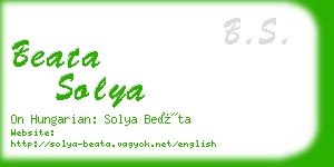 beata solya business card